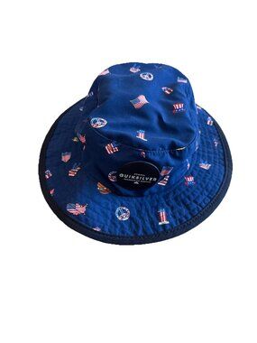 Quick Silver Kids Patriot 4th July Stars USA America Bucket Hat 53cm Youth Boy